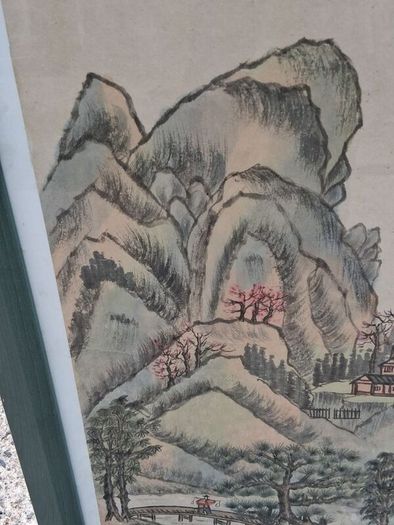 Large Original Japanese Country Scene Painting