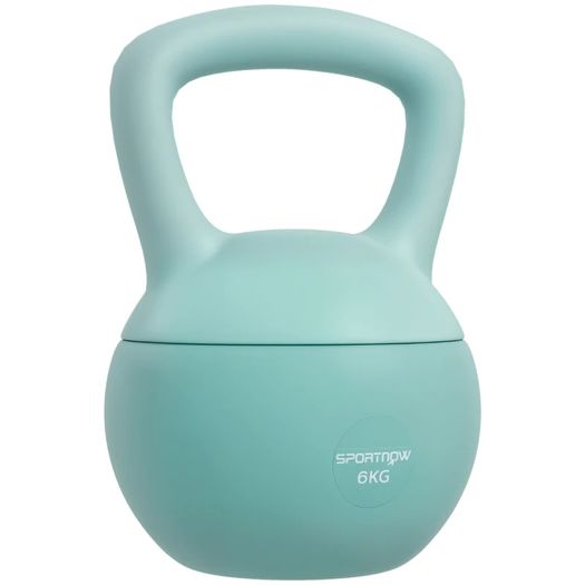 Kettlebell 6 kg with non-slip handle for fitness, strength training & cardio, 19 x 19 x 28 cm green