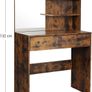 Dressing table with mirror, modern dressing table with 2 drawers and open shelves, rectangular cosmetic table, dressing table, for make-up, bedroom, vintage brown Image 3