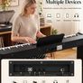 88 Key Digital Piano with Stand and Speakers  Semi Weighted Electric Keyboard for Beginners Black Image 3
