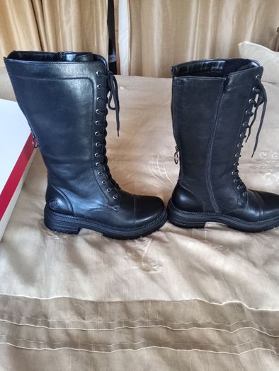 Boots Ladies Rieker Zip Lace High Leg Boot Size 38 (5)