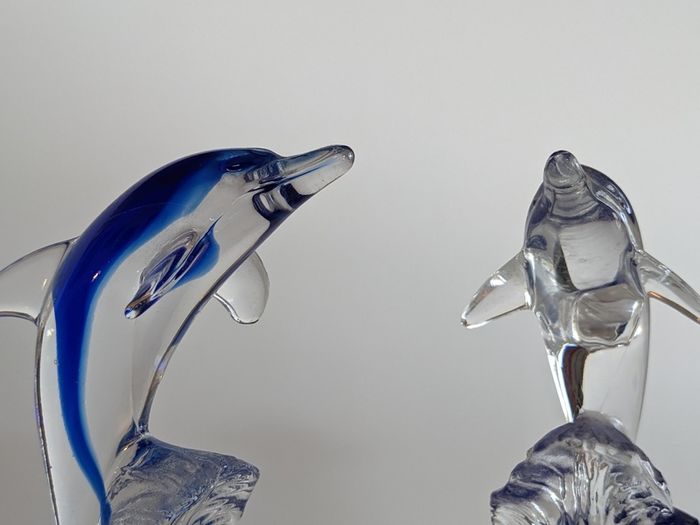 Vintage Crystal dolphins x2