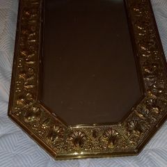 Vintage brass framed mirror circa 1950's