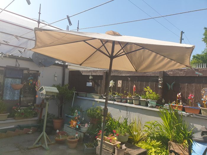 Cream Parasol & Pole For Sale Here