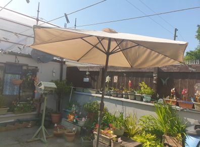 Cream Parasol & Pole For Sale Here