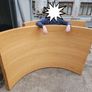 Home Bar Top Project Breakfast Bar - Kitchen Island Counter Top - Reception Desk. Curved Timber. Image 2