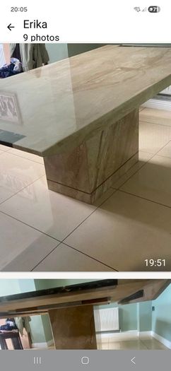 Solid Dining Table and Matching Cabinet