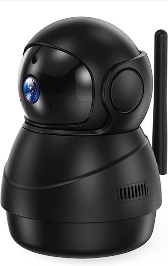 Wi-Fi Camera for Home Security, Dog Camera with Motion and Sound Alerts via APP, Baby Monitor with Indicator Switch, 2-Way Audio, Works with Alexa
