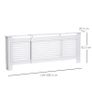 MDF Extendable Radiator Cover Cabinet - Shelving for Home Office, Slatted Design, White, Dimensions 139-208.5L x 20.5W x 82.5H cm Image 3