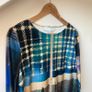 Caroline Kilkenny Luxury Printed Plaid Long Sleeve Top - Size 10 Image 2