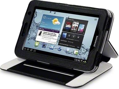New Samsung Galaxy Tab 2 7.0 / P3100 Pu Leather Folio Wallet Case W/ Stand Black