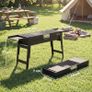 Portable BBQ Grill  Foldable Charcoal Grill with 2 Side Shelves and Handle Image 2