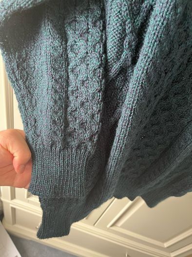Aran Crafts Sweater Green/Petrol Blue