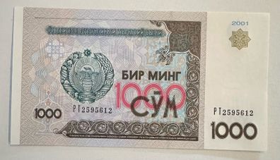 Uzbekistan 1000 Sum 2001 Banknote
