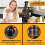 Powerful Masticating Juicer for Whole Fruits and Vegetables, Fresh Healthy Juice, Sorbet, Ice Cream, Wide Mouth 75mm Feeding Chute, BPA Free, 240-Watt (FREE POSTAGE) Image 3