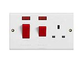 Cooker Switches With Wall Socket And Two Neon Lights Wel Sold T-hank You