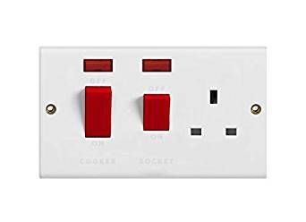 Cooker Switches With Wall Socket And Two Neon Lights Wel Sold T-hank You