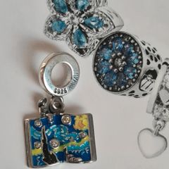 Brand new, unused silver charm pendant, S925 sterling silver, jewellery, charm Vincent van Gogh