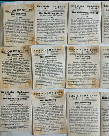 German WW1 Cigarette Cards x 23