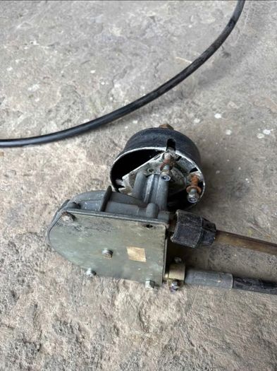 Boat steering helm and cable.
