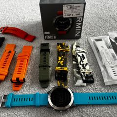 Garmin Fenix 6 Titanium Sapphire with extras