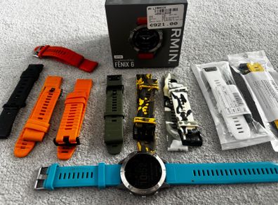 Garmin Fenix 6 Titanium Sapphire with extras