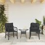 Garden Chairs with Cushions 2 pcs Black Poly Rattan Image 2