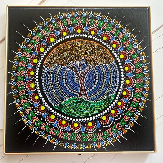 Original handmade dot mandala Art