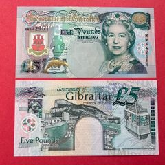 Gibraltar  5 Pounds Millennium 2000  unc Pick  29a  Commemorative  Issue .