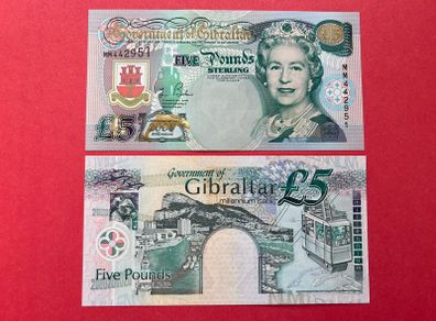 Gibraltar  5 Pounds Millennium 2000  unc Pick  29a  Commemorative  Issue .