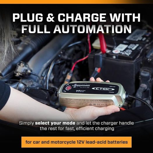 5.0 Battery Charger with Automatic Temperature Compensation, Black