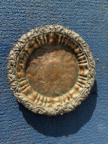 Vintage silver plated copper tray