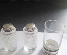 lot of crystal and silver
