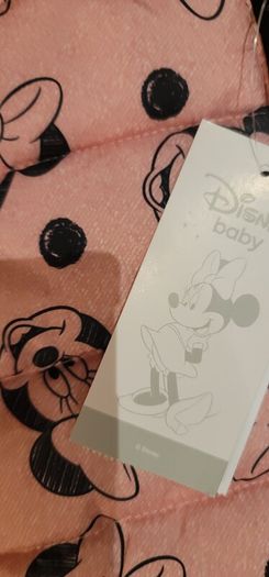 Official Disney Minnie Mouse Fleece Lined Baby's Puffer Jacket with Matching Mittens
