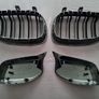 BMW 5 Series E60 E61 Black Kidney Grilles & Mirror Covers Set Brand New Image 7