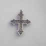 a vintage  solid silver cross penden  with 5 pink stones on it Image 3