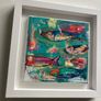 Framed Original Abstract Painting of Fish Original Gift Image 3