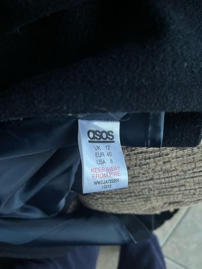 Navy coat ASOS