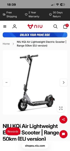 NEW e-scooter LIGHTWEIGHT 12kg!!! NIU KQiAir 25km/h FOLDABLE 50km range FAST CHARGING wide deck, handlebars and tires