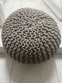 Grey Kaikoo pouffe-style ottoman foot rest (2)
