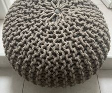 Grey Kaikoo pouffe-style ottoman foot rest (2)