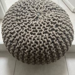 Grey Kaikoo pouffe-style ottoman foot rest (2)
