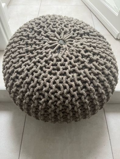 Grey Kaikoo pouffe-style ottoman foot rest (2)