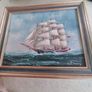 Framed oil of a sailing ship on board signed Y. Jones Image 4