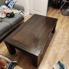 Solid Dark Oak Coffee Table Heavy Duty & Built to Last!