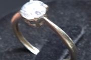 9ct White Gold Solitaire Ring 51.5 | Hallmarked 375