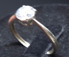 9ct White Gold Solitaire Ring 51.5 | Hallmarked 375