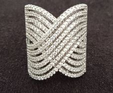 S925 Silver  Wedding Criss Cross Ring