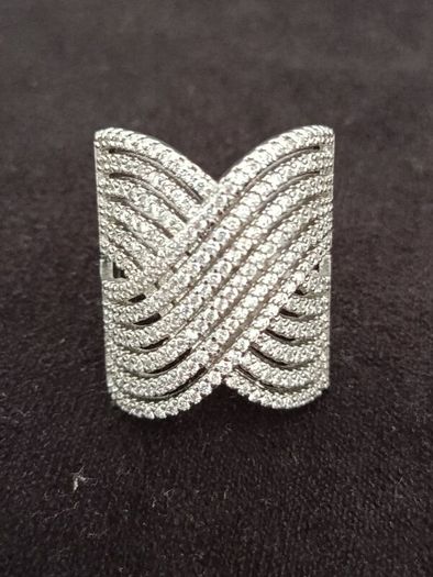 S925 Silver  Wedding Criss Cross Ring