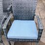 6 x Dark Grey Rattan Garden Dining Chairs Image 2